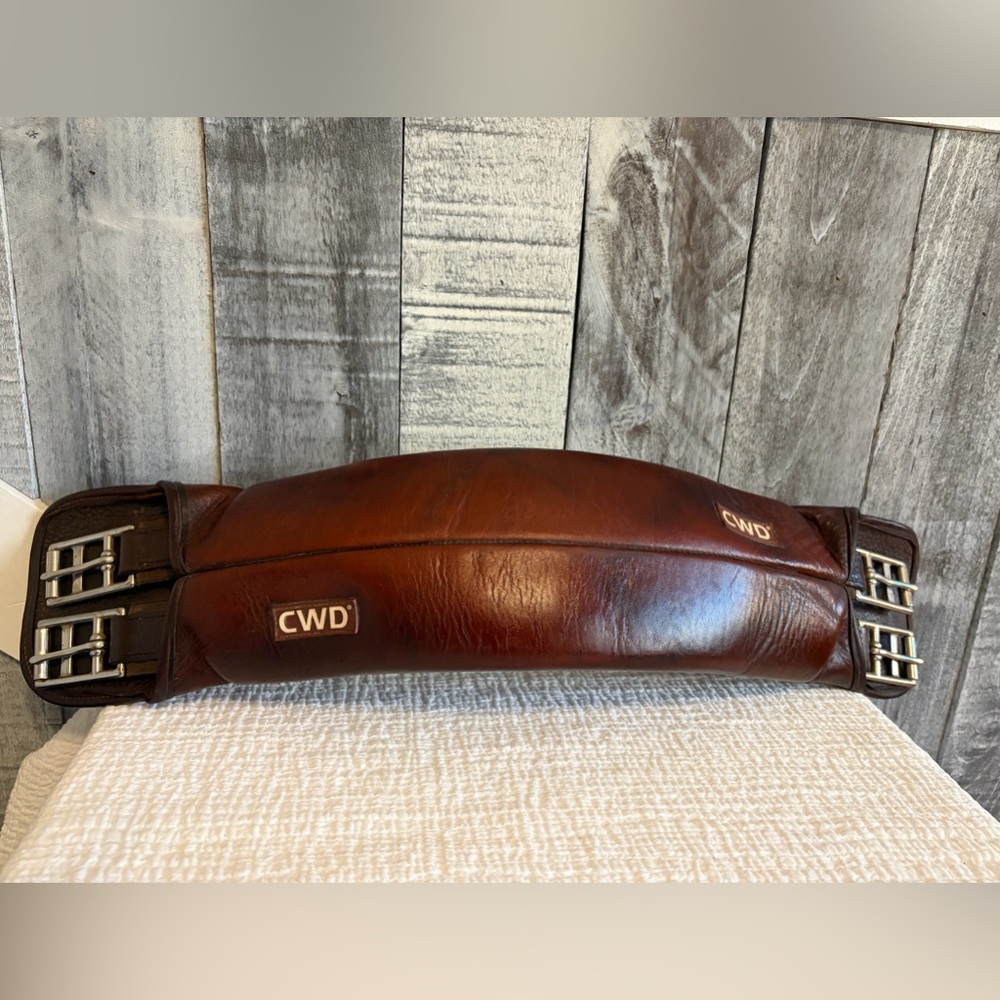 CWD 24 Inch All Purpose Eventing Monoflap or Dressage Brown Leather Horse Girth
